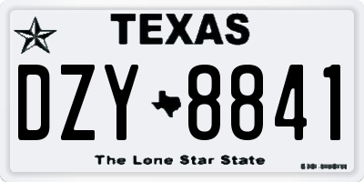 TX license plate DZY8841