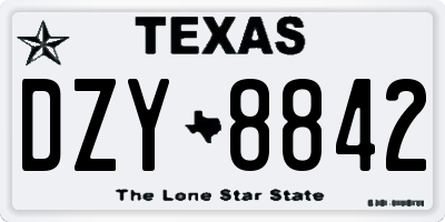 TX license plate DZY8842