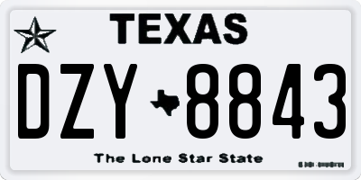 TX license plate DZY8843