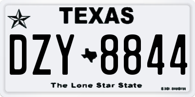 TX license plate DZY8844