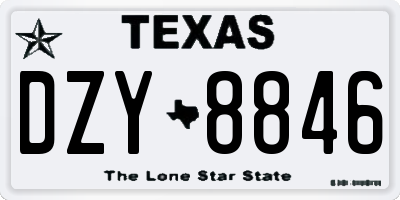 TX license plate DZY8846