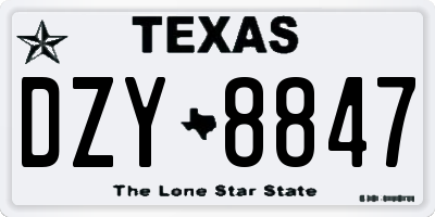 TX license plate DZY8847