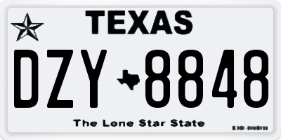 TX license plate DZY8848