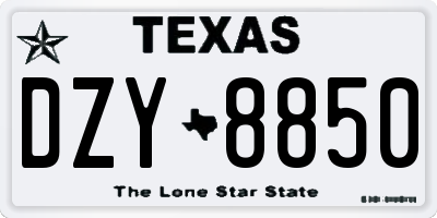 TX license plate DZY8850