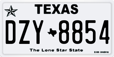 TX license plate DZY8854