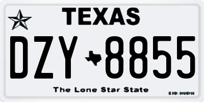 TX license plate DZY8855