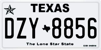 TX license plate DZY8856