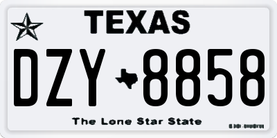 TX license plate DZY8858