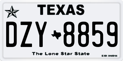 TX license plate DZY8859