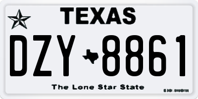 TX license plate DZY8861