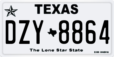 TX license plate DZY8864