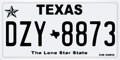 TX license plate DZY8873