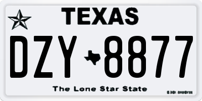 TX license plate DZY8877