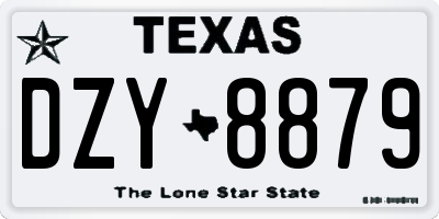 TX license plate DZY8879