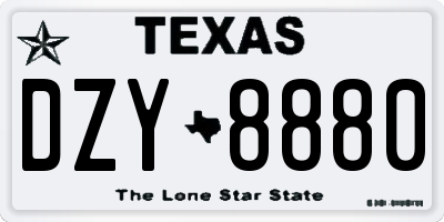 TX license plate DZY8880