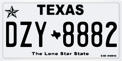 TX license plate DZY8882