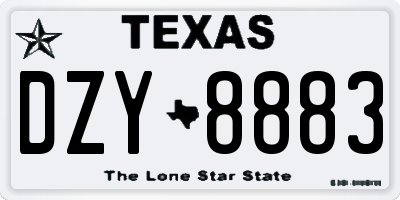 TX license plate DZY8883