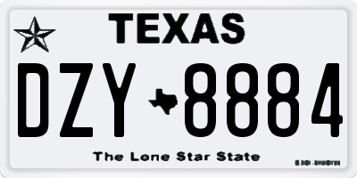 TX license plate DZY8884