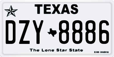 TX license plate DZY8886