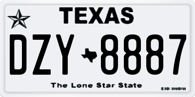 TX license plate DZY8887