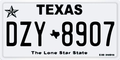 TX license plate DZY8907