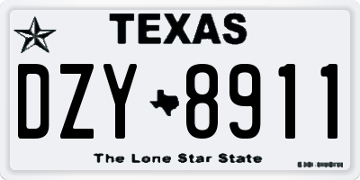 TX license plate DZY8911