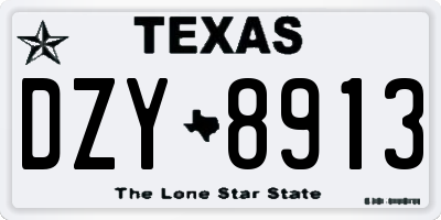 TX license plate DZY8913