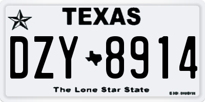 TX license plate DZY8914