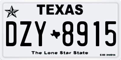 TX license plate DZY8915