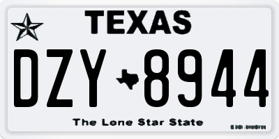 TX license plate DZY8944