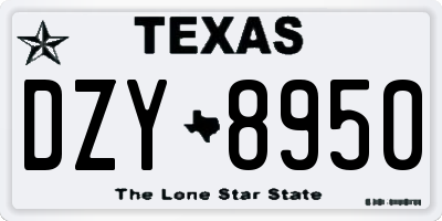 TX license plate DZY8950