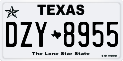 TX license plate DZY8955