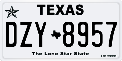 TX license plate DZY8957