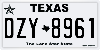 TX license plate DZY8961