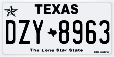 TX license plate DZY8963