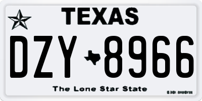 TX license plate DZY8966