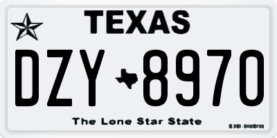 TX license plate DZY8970