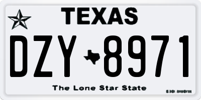 TX license plate DZY8971