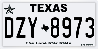 TX license plate DZY8973