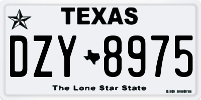 TX license plate DZY8975