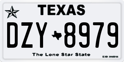 TX license plate DZY8979