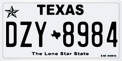 TX license plate DZY8984