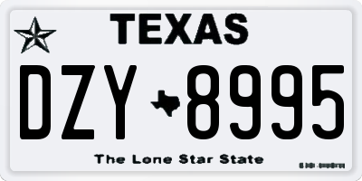 TX license plate DZY8995