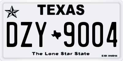 TX license plate DZY9004