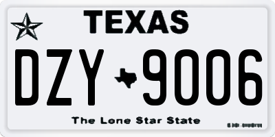 TX license plate DZY9006