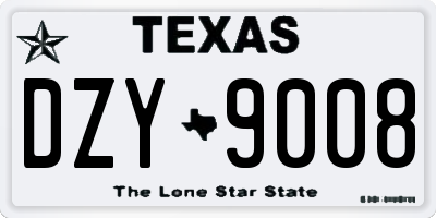 TX license plate DZY9008