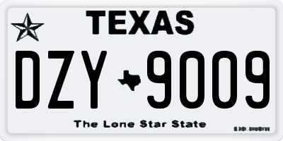 TX license plate DZY9009