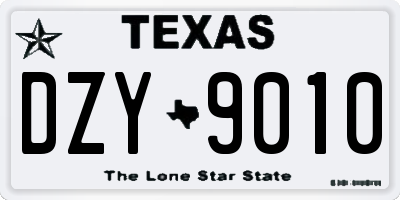 TX license plate DZY9010