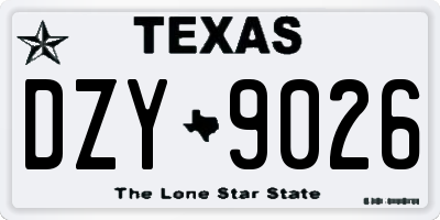 TX license plate DZY9026