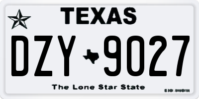 TX license plate DZY9027